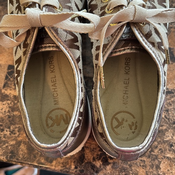 Brown and Gold Logo Sneakers Michael Kors. NEW - Picture 7 of 7